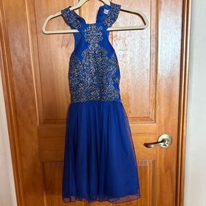 Xtraordinary Royal Blue Dress with Silver Accents